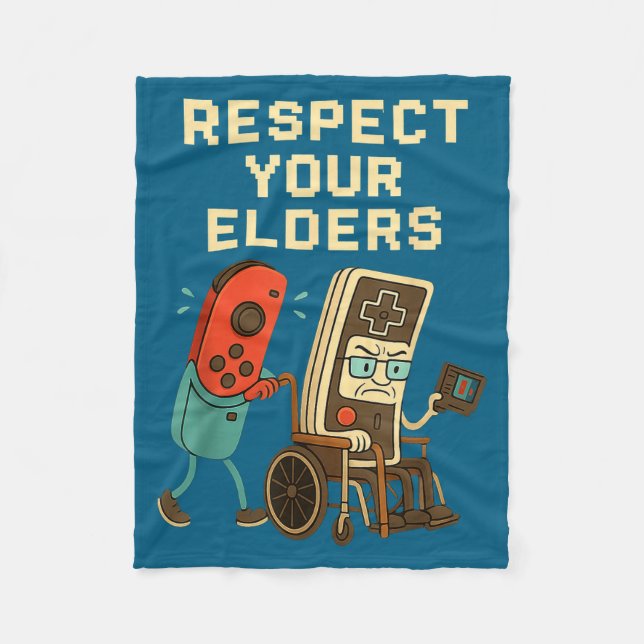 Couverture Polaire Respect Your Elders Retro Gaming Funny Gamer Contr (Devant)