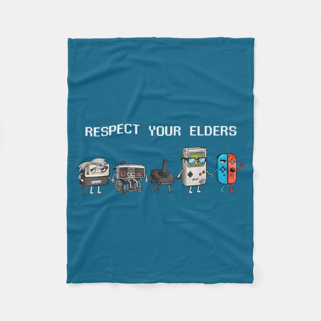 Couverture Polaire Respect Your Elders Retro Gaming Funny Gamer Contr (Devant)