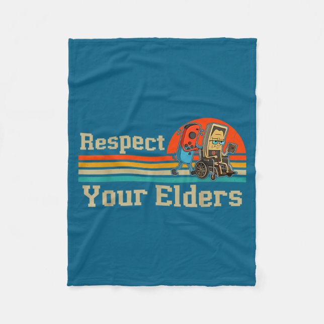 Couverture Polaire Respect Your Elders Retro Gaming Funny Gamer Contr (Devant)