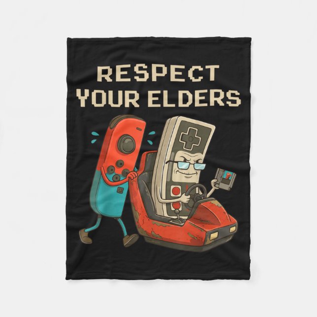 Couverture Polaire Respect Your Elders Retro Gaming Funny Gamer Contr (Devant)