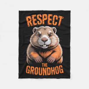 Couverture Polaire Respectez la Marmotte Drôle de vacances Punxsutawn