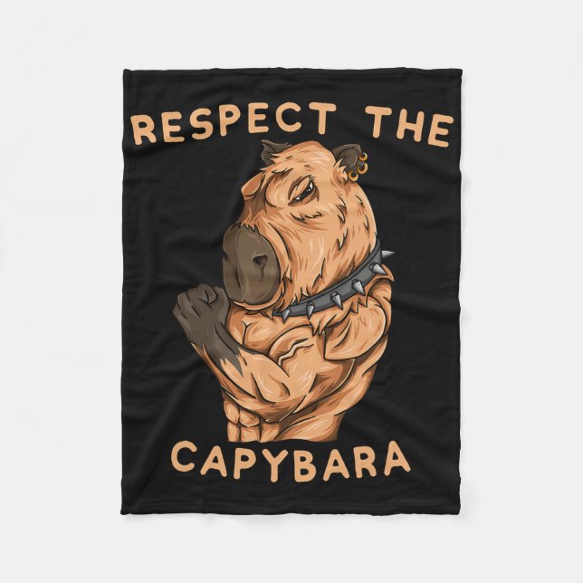 Couverture Polaire Respectez Le Capybara - Funny Fitness Bodybuilder  (Devant)