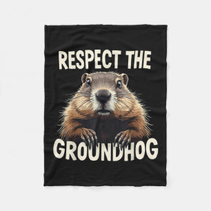 Couverture Polaire Respectez le marmotte de fond Célébrez l'anniversa