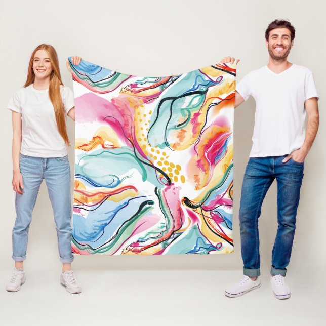 Couverture Polaire Ressort texture organique avec des formes ondulées (En situation)