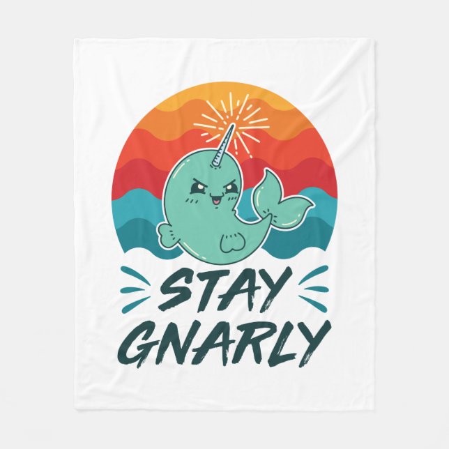 Couverture Polaire Restez Gnarly mignon Narwhal Narwhal Amover (Devant)
