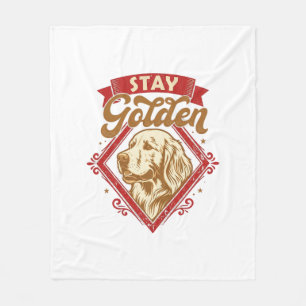 Couverture Polaire Restez Golden Retriever Chien Diamant Rouge_1