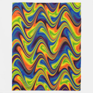Couverture Polaire Résumé multicolore ondulé