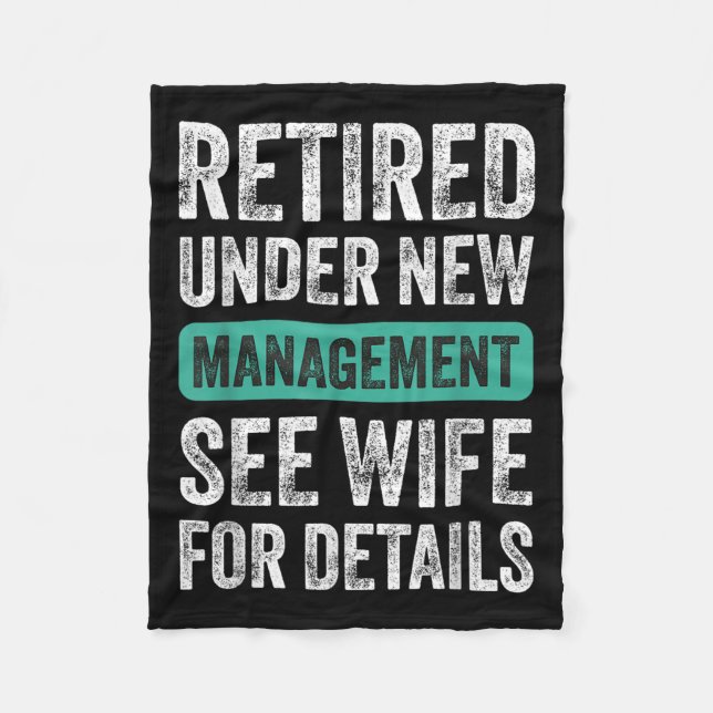 Couverture Polaire Retired Under New Management, Funny Husband Humor  (Devant)