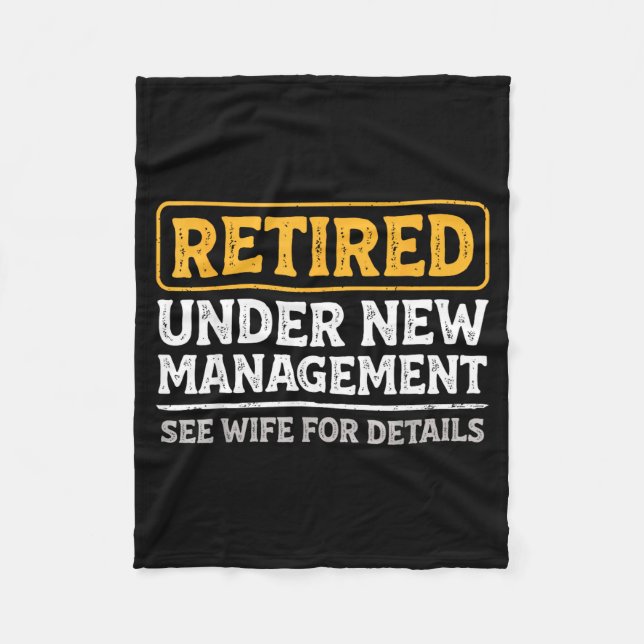 Couverture Polaire Retired Under New Management Funny Mens Husband Re (Devant)