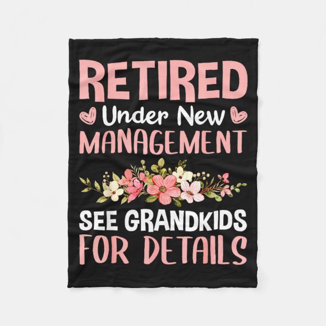 Couverture Polaire Retired Under New Management See Grandkids Funny R (Devant)