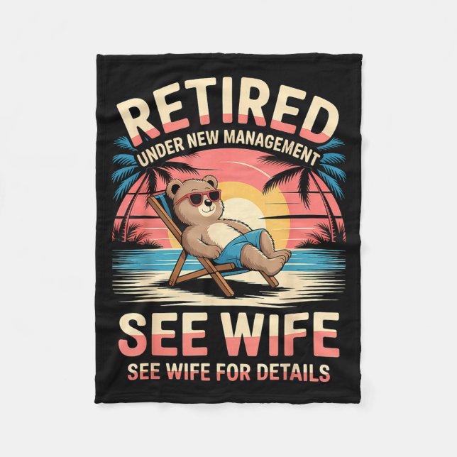 Couverture Polaire Retired Under New Management See Wife Funny Retire (Devant)