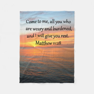COUVERTURE POLAIRE RETIRER MATTHEW 11:28 SCRIPTURE VERSE SLEVER