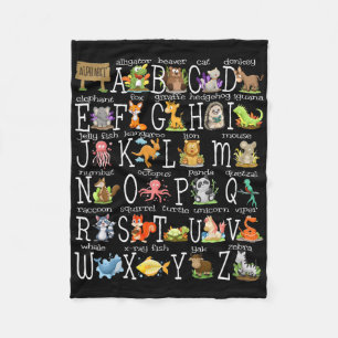 Couverture Polaire Retour à l'école Enfants Animaux Mignons A-z Alpha