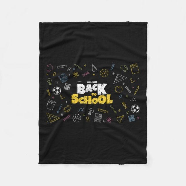 Couverture Polaire Retour À L'École Masque Visage Drôle Enseignant Et (Devant)