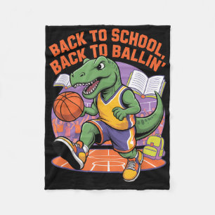 Couverture Polaire Retour À L'École Retour À Ballin Basketball Dino