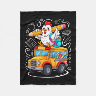 Couverture Polaire Retour au poulet de l'école Bus scolaire 100 jours