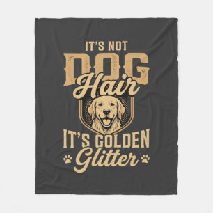 Couverture Polaire Retriever doré drôle cheveux paillettes