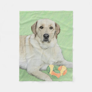 Couverture Polaire Retriever du Labrador jaune et balles de tennis Pe