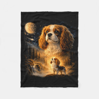 Couverture Polaire Rétro 90 cavalier king charles spaniel hurlant à