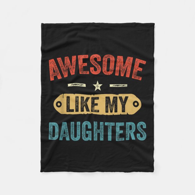 Couverture Polaire Retro Awesome Like My Daughters Funny Men Dad Fath (Devant)