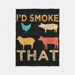 Couverture Polaire Retro BBQ Je Fumerais Ce Barbecue Drôle De Grillad