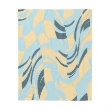 Rétro Bébé Bleu Ondulé et Jaune Beurre Pastel Dano