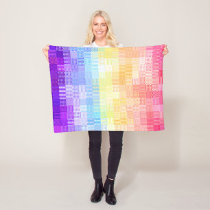 Couverture Polaire Rétro Bohème Funky Excentrique Xénogenre Carreaux