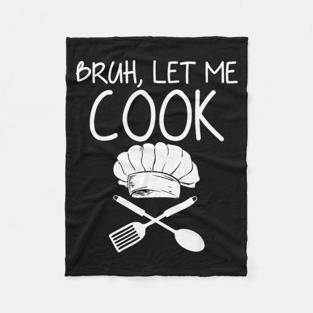 Couverture Polaire Retro Bruh Let Me Cook Meme Funny Let Him Cook  (Devant)