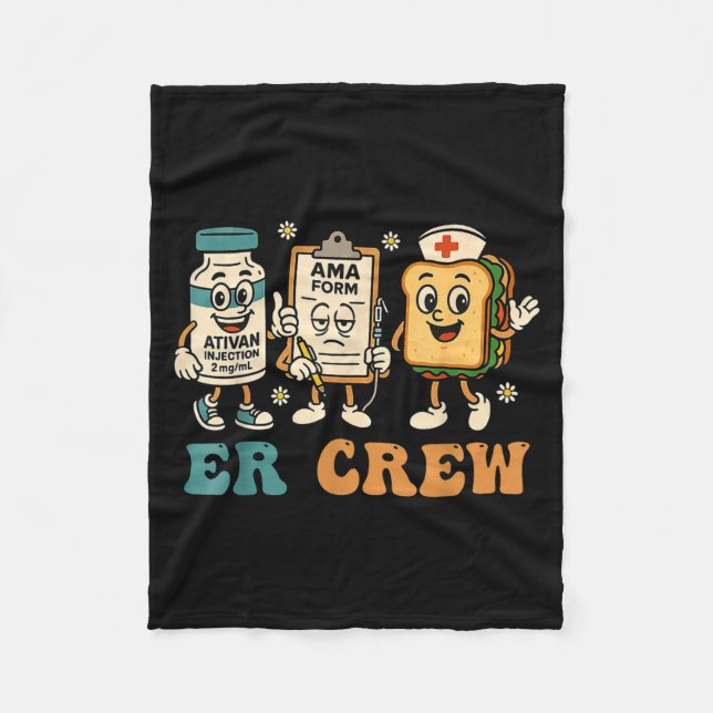 Couverture Polaire Retro Er Crew Emergency Room Funny Er Ed Nurse Tec (Devant)