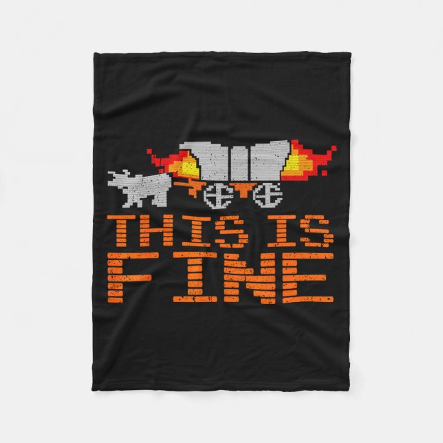 Couverture Polaire Retro Funny Quote This Is Fine Sarcasm Gift  (Devant)