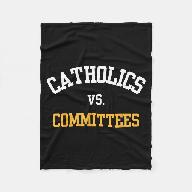 Couverture Polaire Retro Funny Trendy Quote Catholics Vs Committees  (Devant)