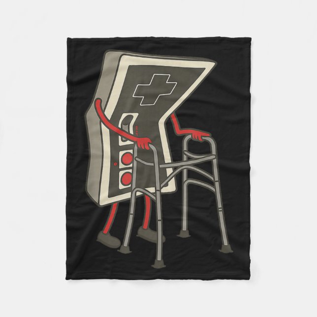 Couverture Polaire Retro Gaming Controller Old Gamer With Walker Funn (Devant)