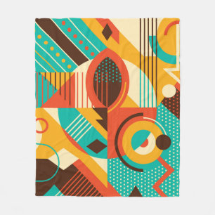 Couverture Polaire Rétro géométrique coloré : abstraction vintage.