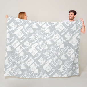 Couverture Polaire Retro Grey ou toute couleur & White Téléphone Moti