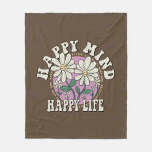 Couverture Polaire Retro Happy Mind Happy Life