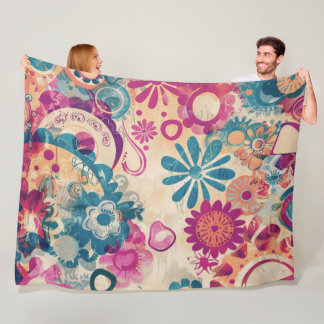 Couverture Polaire Rétro Hippie : Fleurs Sauvages