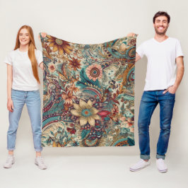 Couverture Polaire Retro Hippie : Jardin Doré