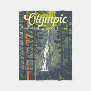 Couverture Polaire Retro Illustration du Parc National Olympique