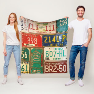 Couverture Polaire Retro License Plate Collection