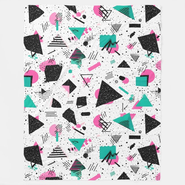 Couverture Polaire Retro Memphis Geometric Pattern (Devant)