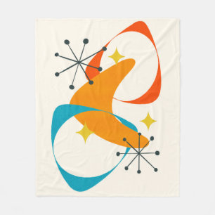 Couverture Polaire Retro Mid Century Espace atomique Age Abstrait 20