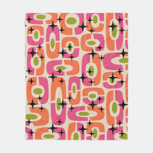 Couverture Polaire Retro Mid-Century moderne Cosmique Abstrait Motif