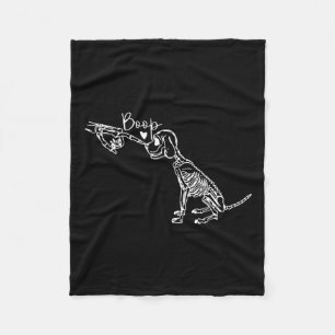 Couverture Polaire Retro mignon squelette main botte chien drôle Hall