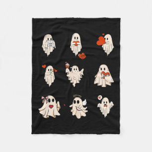 Couverture Polaire Rétro Mignonne Fantôme Valentines Journée Femmes H