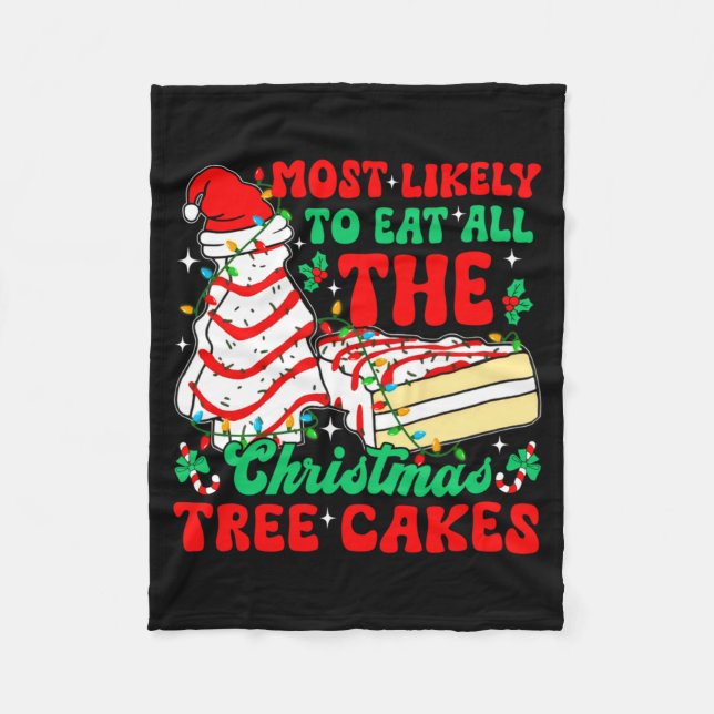 Couverture Polaire Retro Most Likely To Eat All The Christmas Tree Ca (Devant)
