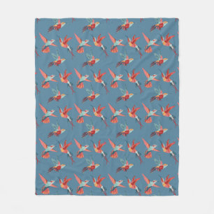 Couverture Polaire Rétro motif de colibri
