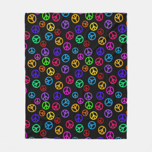 Couverture Polaire Rétro motif de signe de paix