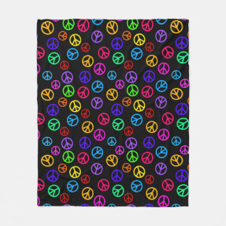 Couverture Polaire Rétro motif de signe de paix