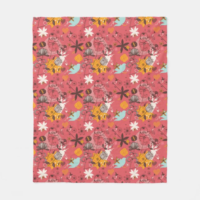 Couverture Polaire Rétro motif floral 7 (Devant)