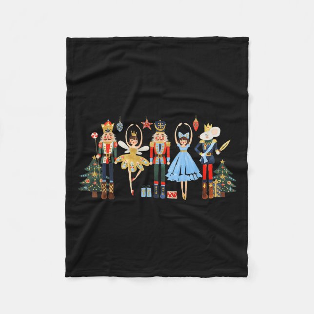 Couverture Polaire Retro Nutcracker Ballet Christmas Tree Shirts For  (Devant)